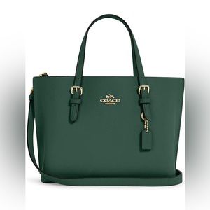 NWT Coach Mollie Tote 25 - Everglade with gold toned hardware